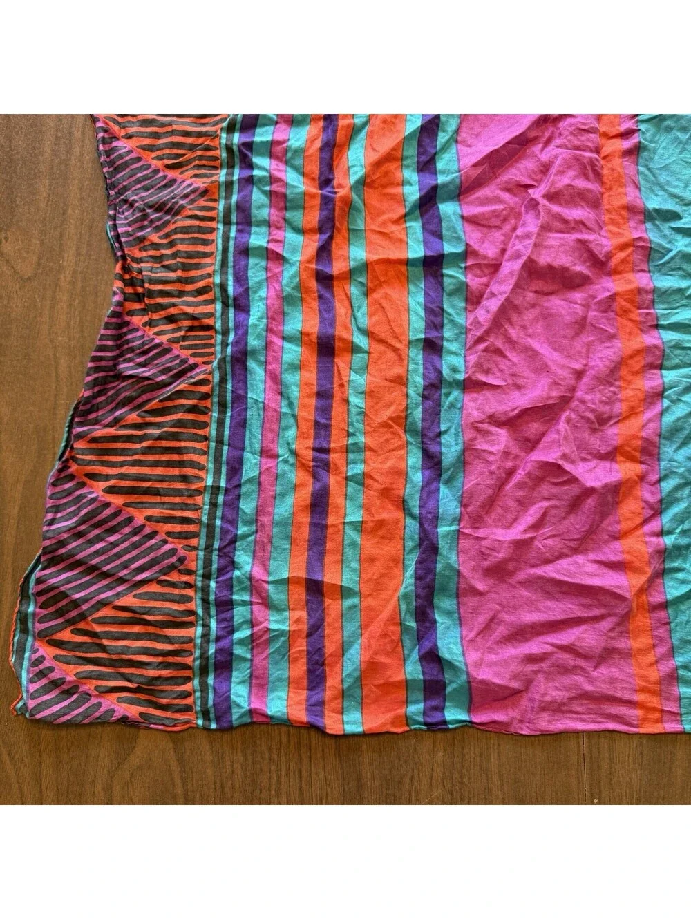 Vintage 80s/90s 100% Silk Designer Colorful Scarf